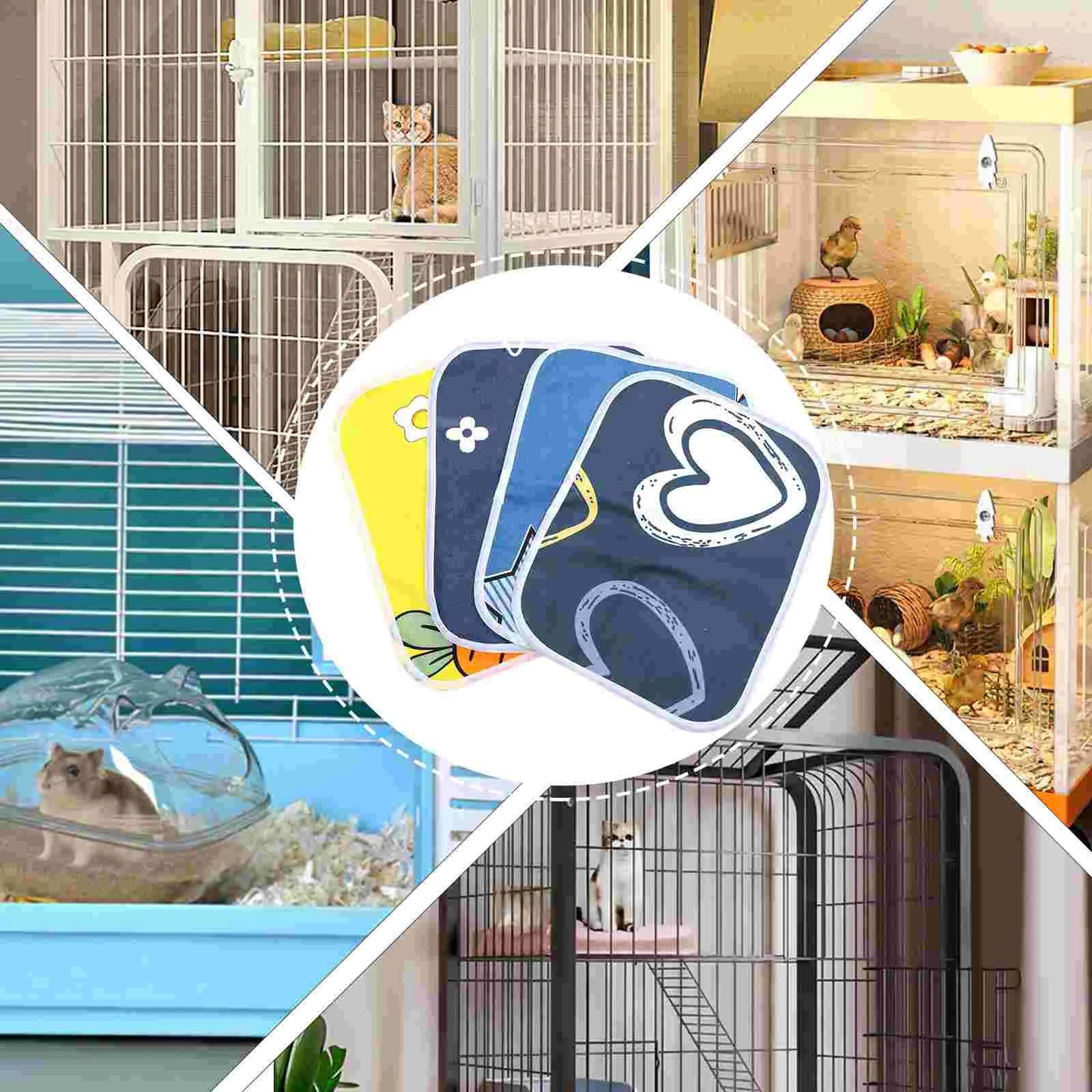 4 Pcs Guinea Pig Pad Liner Hamster Pee Pet Cage Urine Rabbit Chinchilla Accessories Supplies Ecological Cotton Mats Baby