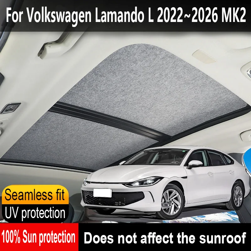

Car Sunroof Insulation Roof Visor For Volkswagen Lamando L 2022~2026 MK2 Anti-UV Electrostatic Adsorption Sky Curtain Sunshade