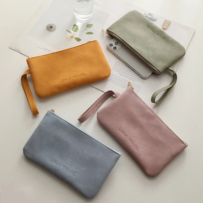 

5 шт. кошельки для монет женские полиэстеровые простые ушные линии держатель для губной помады длинная сумка для хранения с запястьем разные цвета