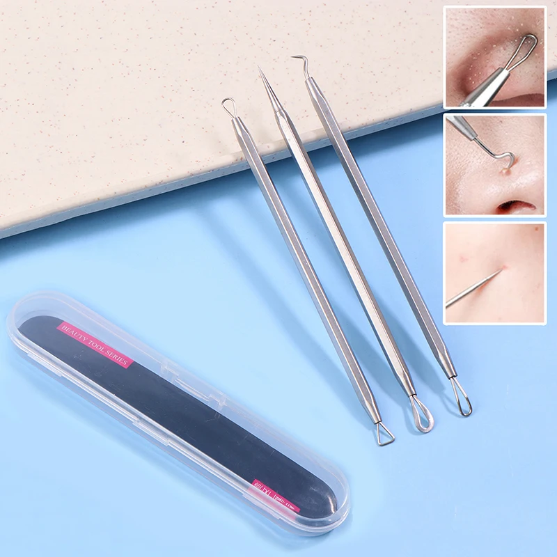 1/2Pcs Blackhead Comedone Acne Pimple Blemish Extractor Remover Stainless Steel Needles Remove Tools Face Skin Care Pore Cleaner