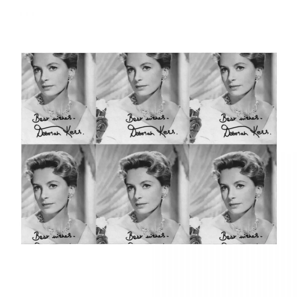 

Deborah Kerr Signed Throw Blanket Soft Plush Plaid Bed Fashionable anime Travel Blankets