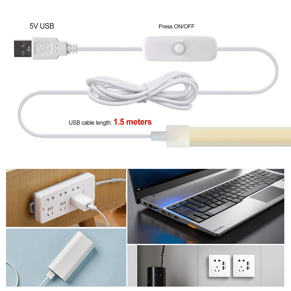 5V COB LED Silikon-Neonstreifenlicht mit Sensor, automatisches Ein-/Ausschalten, dimmbar, USB-/Batteriebetrieb, wasserdicht, flexibles Linearlampenlicht 3000K 4000K 6000K – Detail 28