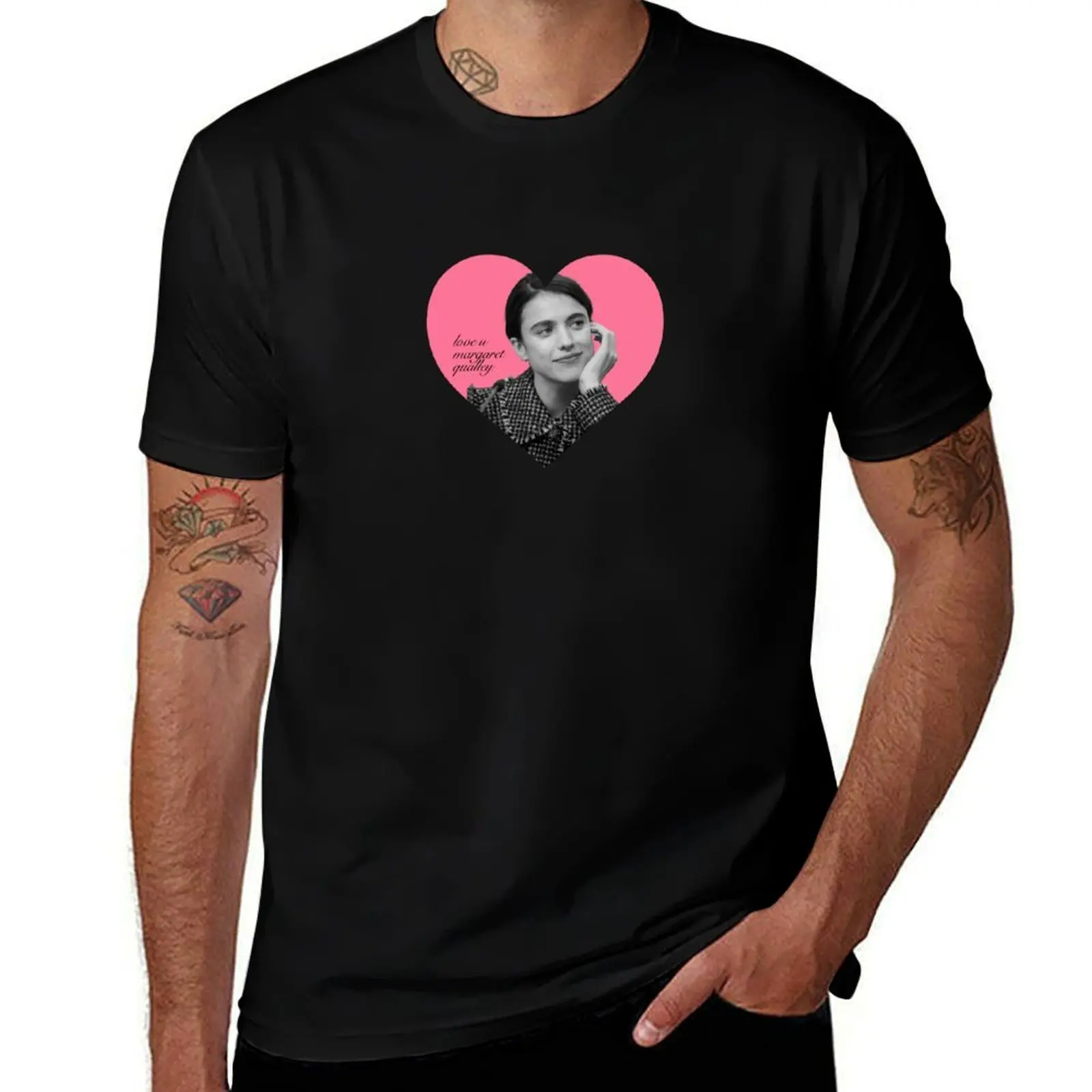 

love u margaret qualley T-Shirt T-shirts oversize graphic t shirt vintage vintage t shirt for men