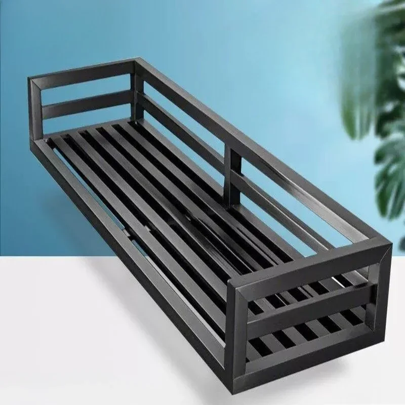 Thickened Corrosion Resistant Black Steel Window Flower Shelf Heavy Load Balcony Plant Caddy Wall Mounted Kitchen Shoe Holder
