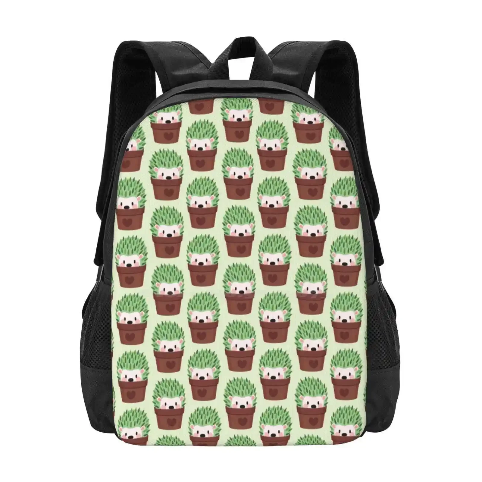 

Hedgehogs Disguised As Cactuses School Bags For Teenage Girls Laptop Travel Bags Hedgehog Cactus Green Cute Animals Plant