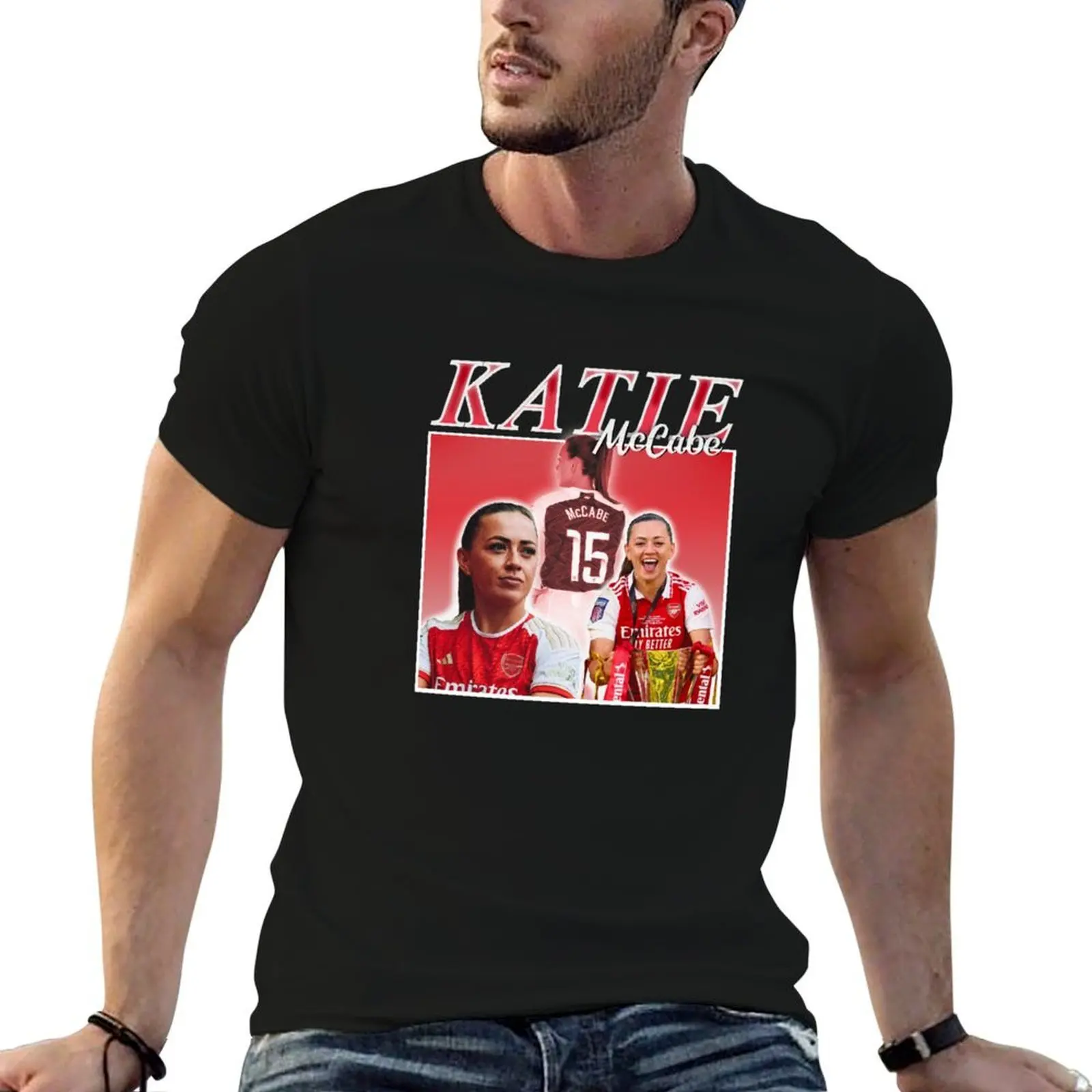 

Katie McCabe - Homage Retro 90s Design AWFC T-Shirt t shirts for man slim fit t shirt man cotton T-Shirt