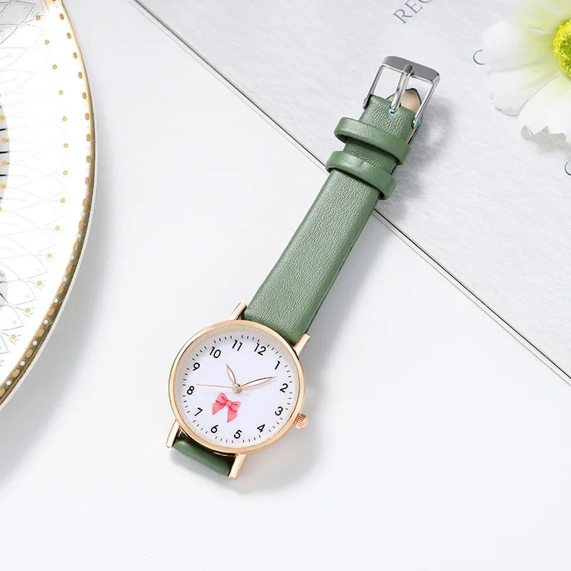 New Bow Lovely Cartoon Silicone Band Children's Watch Watch Academy Style Cute and Minimalist Student Girls Watches Wholesale