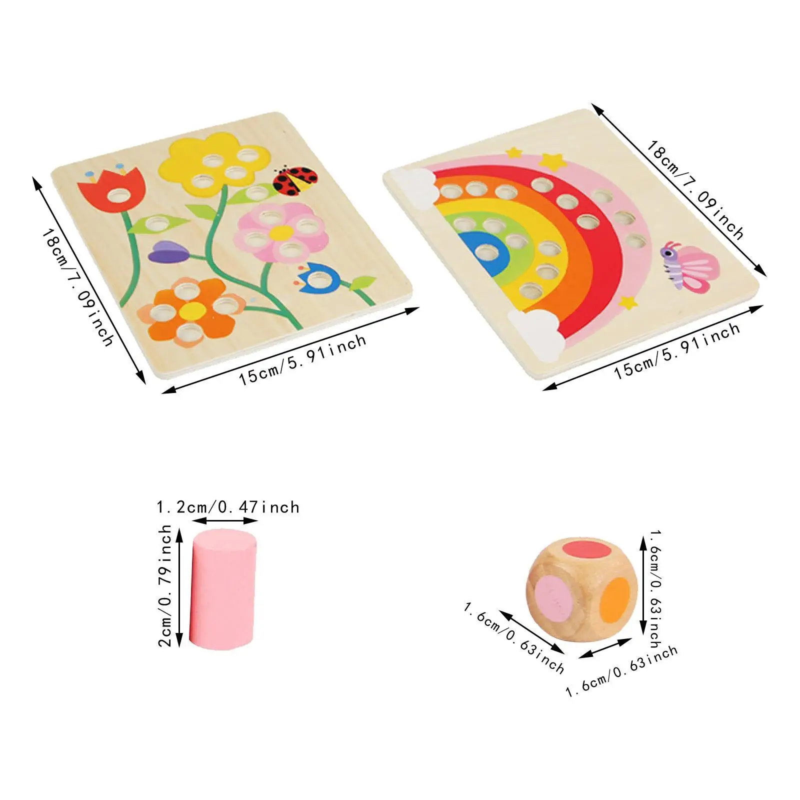 Set da gioco per l'ordinamento dei colori Strumento per l'illuminazione dello sviluppo Giocattolo per l'apprendimento Educativo precoce per 1-3 ragazzi Ragazze Bambini piccoli Regalo di festa