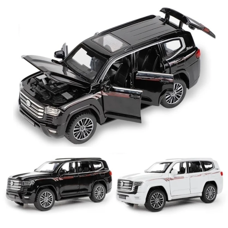 1/32 TOYOTA Land Cruiser LC300 SUV Miniature Diecast Toy Car Model Sound & Light Doors Openable Collection Gift For Boy Children