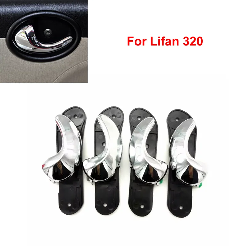 4pcs Car Door Inside Handle Inner Handle Front Rear Left Right Chrome Plastic For Lifan 320 69230-89101