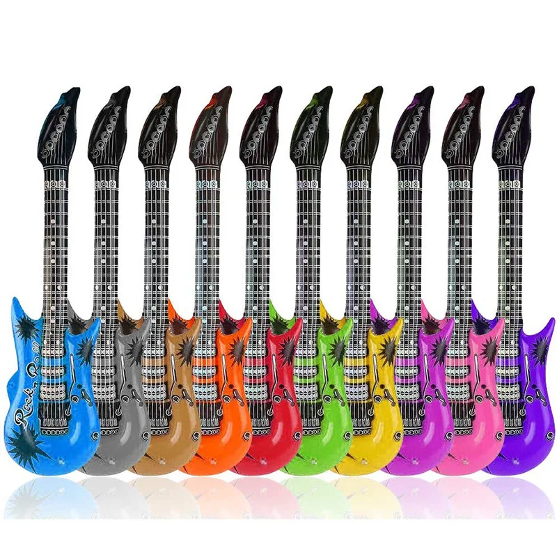 1pc Random Color Inflatable Guitar Rock Star Guitar Toy Ballons Carnival Birthday Party Decorations