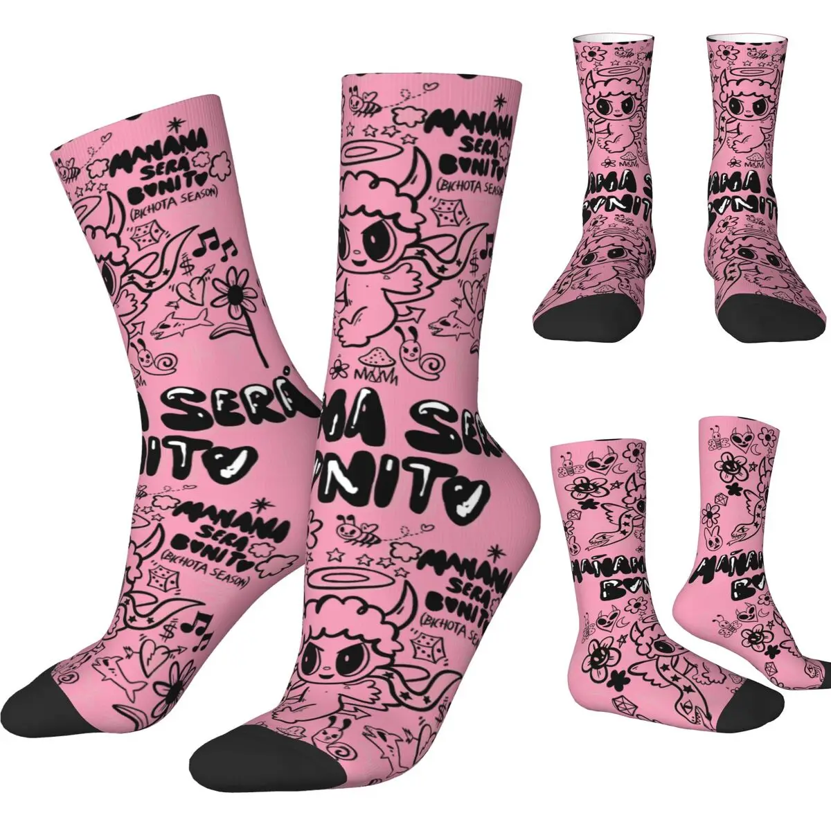 Men Socks Karol G Bichota Season 2023 Kawaii Stockings Autumn Retro Quality Socks Graphic Skateboard Non-Slip Socks