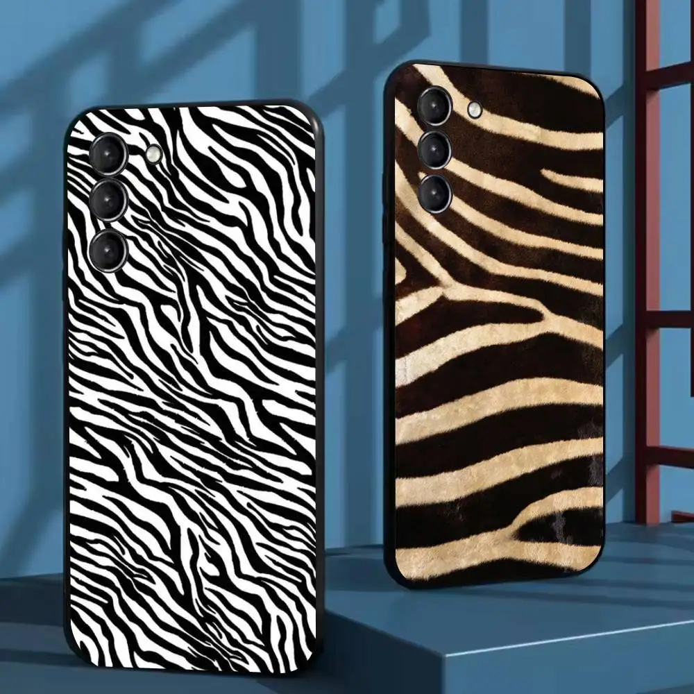 Custodia per telefono Zebra Skin per Samsung Galaxy A73,72,51,53,52,71,22,5G,Nota,J7,8,9 Cover morbida nera