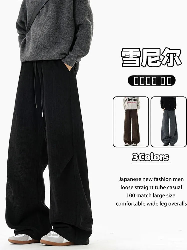 

American Style Paratrooper Casual Pants Men's Spring Autumn Trendy Dapper Heavy Wrinkle Loose Sports Leisure Trousers