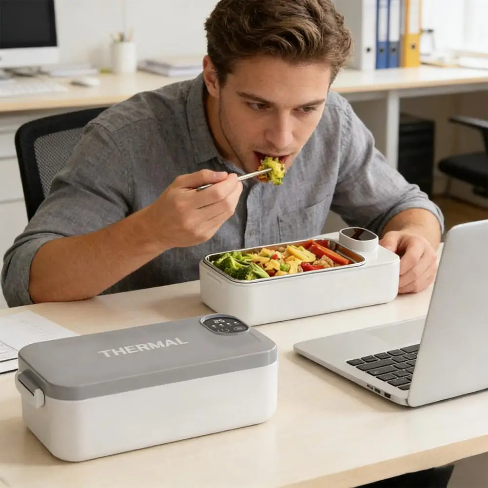 

USB Heated Lunch Box 900ml Capacity Constant Temperature Stainless Steel Hot Meal Lunch Container for Office Travel Outdoors