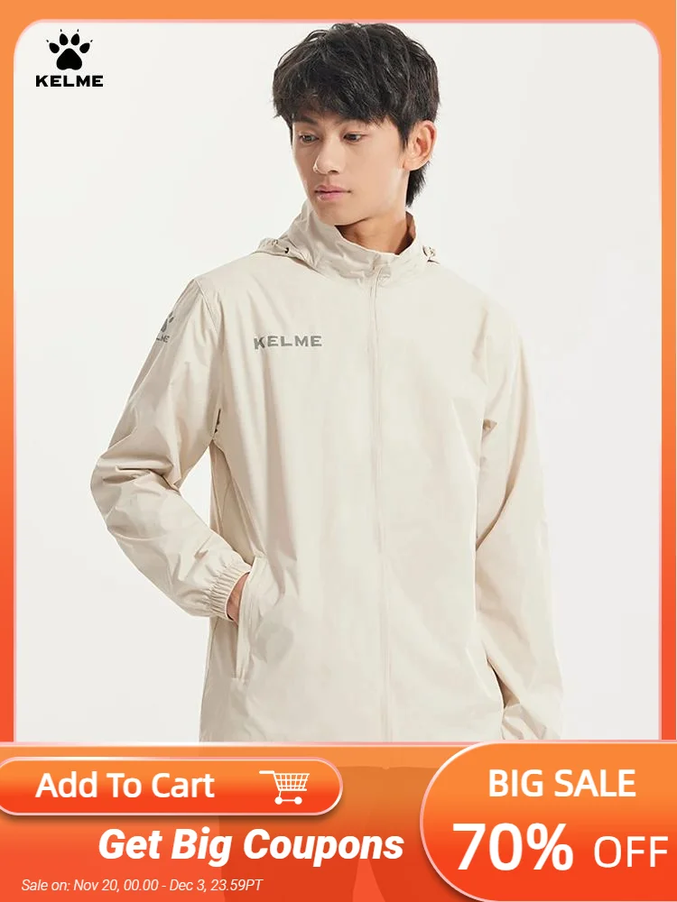 

Ветровка KELME Мужская Спортивная, летняя непродуваемая водонепроницаемая куртка для бега и тренировок на открытом воздухе