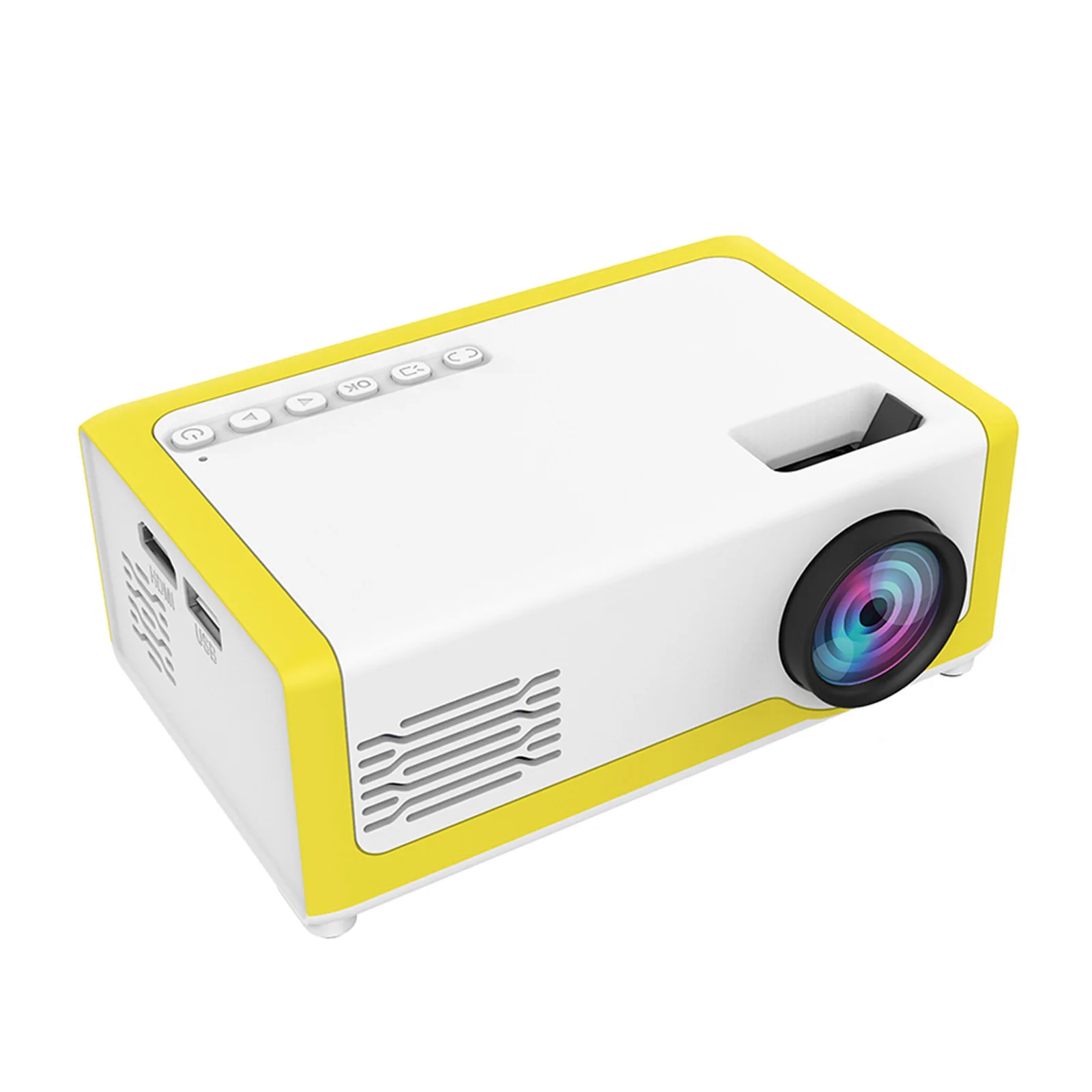 Mini 1080P HD Projector LED Video Projector with US/EU Plug Type Options for Playing Games Office Meetings