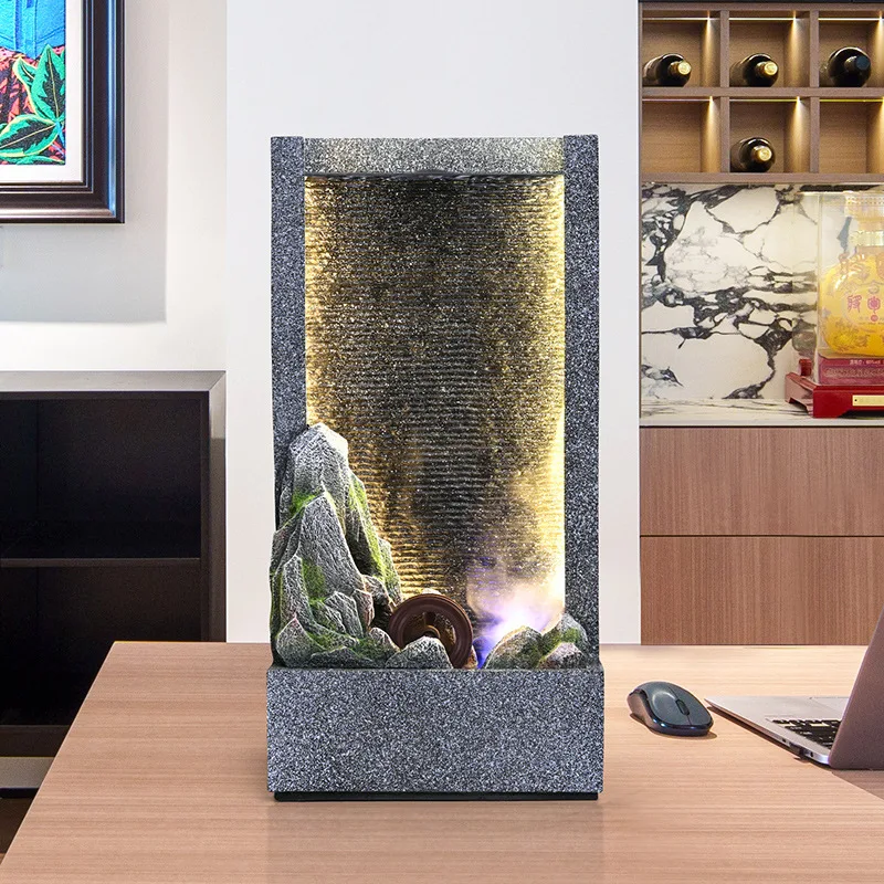 rockery water curtain wall alpine flowing water makes money fountain screen garden courtyard villa landscape office