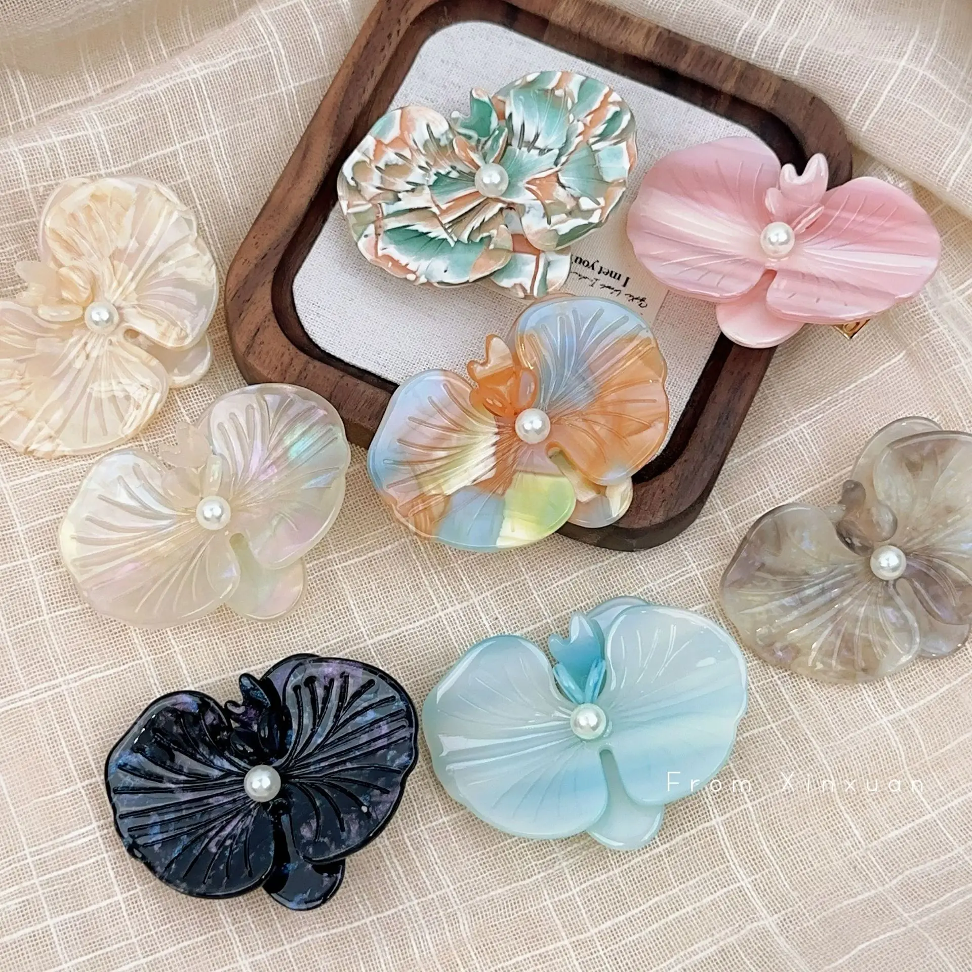 

Korean Elegant Acetic Acid Texture Phalaenopsis Hairpin Duckbill Clip Niche Design Exquisite Bangs Clip Hair Accessories