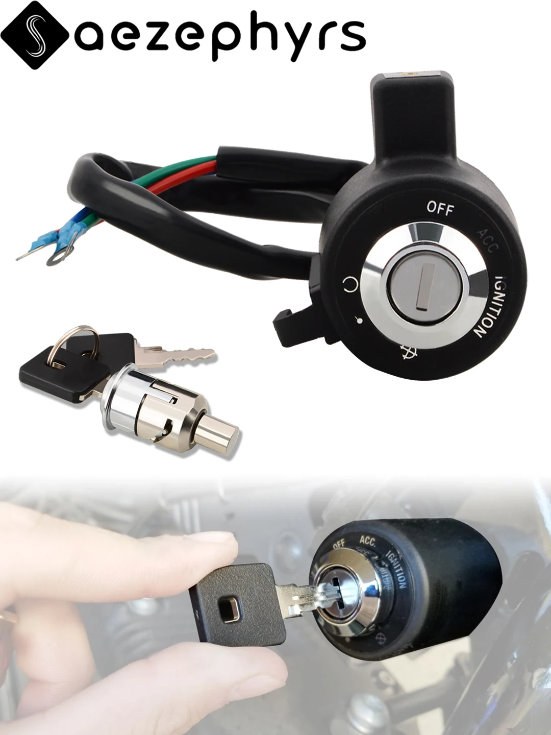 Ensemble de clés de verrouillage de contact pour moto, avec 2 clés, pour Harley Sportster XL 883 883C 1200 1200R 1995-2003