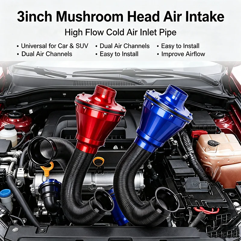 70mm Universal Air Power Intake Bellows Filter Car Suv High Flow Cold Air Inlet Pipe Cleaner Modified корпус воздушного фильтра