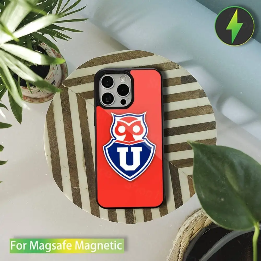 Capa de telefone com logotipo c-chile u-university para iphone 16,15,14,13,12,11, pro, max, plus, mini, magsafe, capa de carregamento magnético sem fio