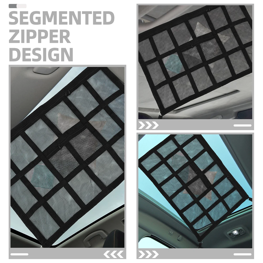 

18-Slot Suv Cargo Storage Organizer Truck Ceiling Bag Pouch Large Capacity Sundries Mesh Bag For Pickup Truck Durable Polyester