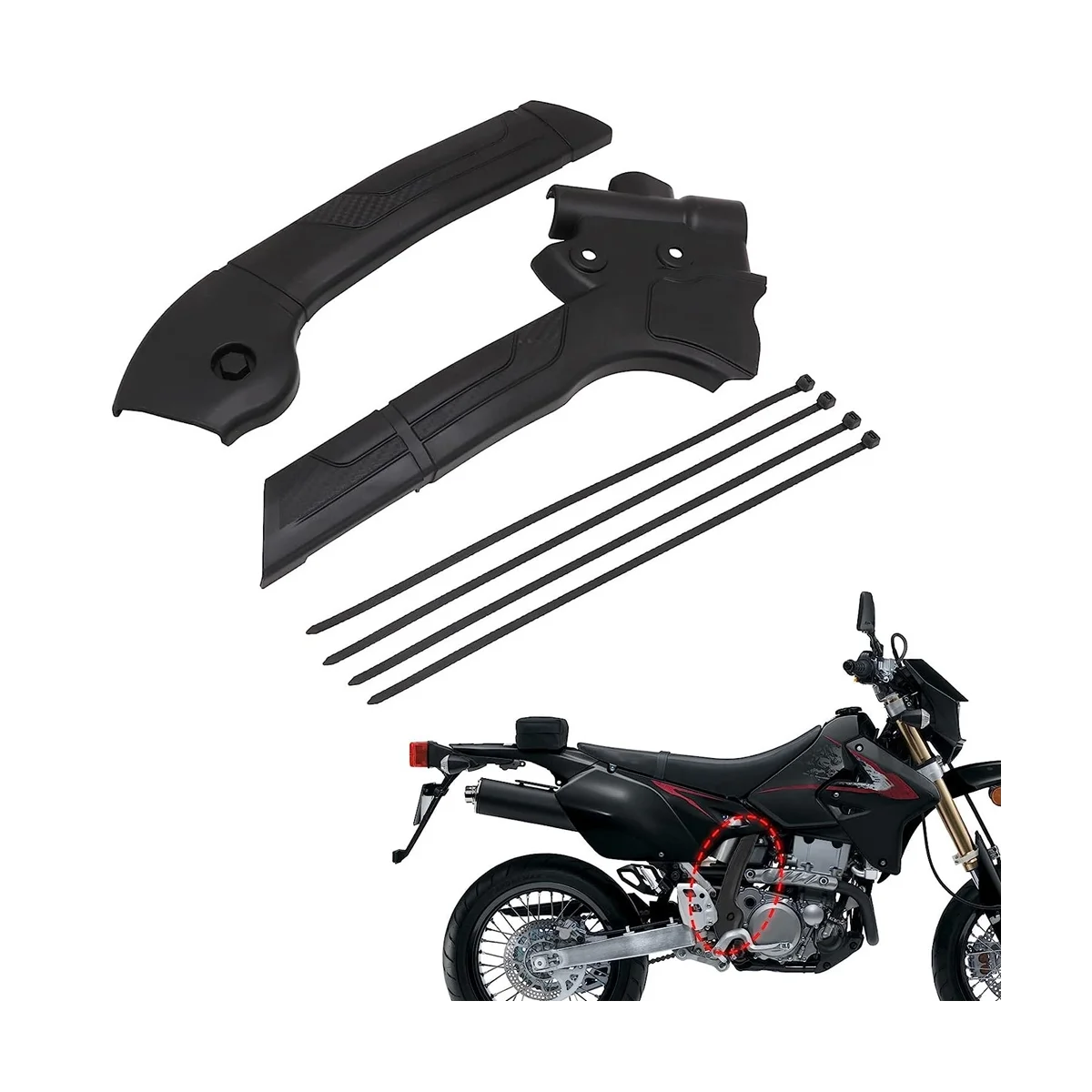 Motorcycle Frame Guard Cover Protector for Suzuki DRZ400 DRZ400S DRZ400SM DRZ 400 400S 400SM ,Black