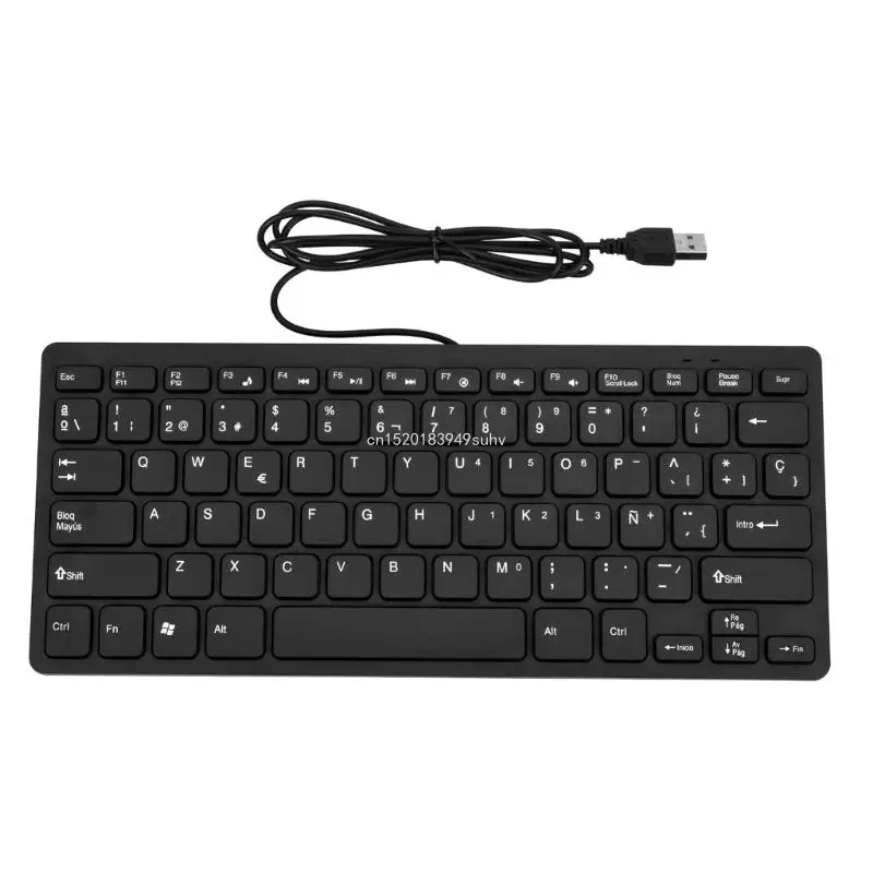 Spanish Keyboards Replacement Black Background with White Letters for Computer Laptop Notebook Desktop