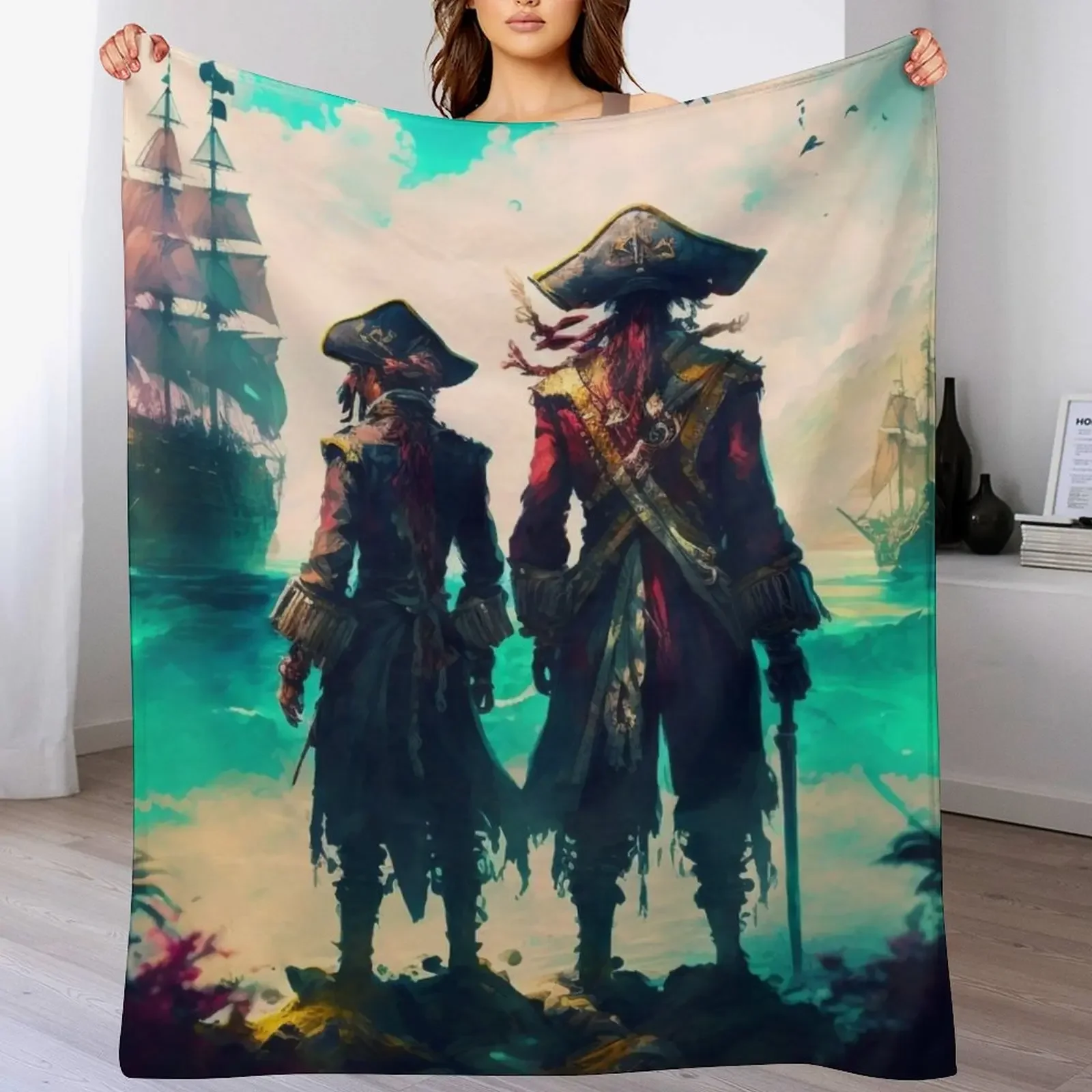 Lost at Sea are We Throw Blanket Faux Fur Soft Warm Blanket for Bed