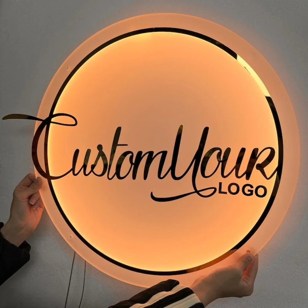 Business Logo Custom Sign Acrylic Wall Sign Salon Logo 3d Laser Cut Shop Logo Plate Commercial Signage Store Hanging Sign