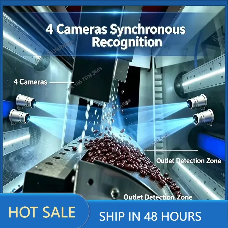 The 360-degree Color Sorter Is Suitable for Coffee Bean Grading Equipment, and the Four-view Camera Provides Clearer Images.