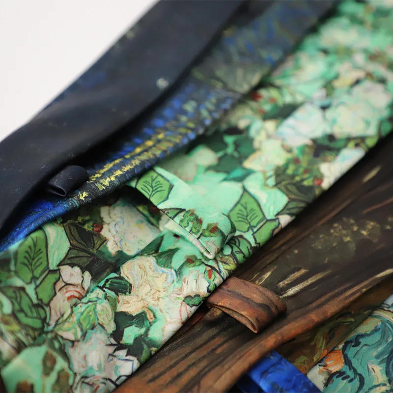 8CM New Fashion Oil Painting Neck Ties For Men Star Moon Retro Fun Wide Slim Necktie Accessories Daily Wear Wedding Party Gifts