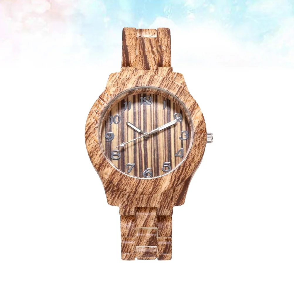 1 قطعة نمط الخيزران للجنسين خفيفة الوزن حزام بولي كلوريد الفينيل النساء ارتداء اليومي هدية ساعة كوارتز للزوجين للرجال النساء مشاهدة الرجال #3