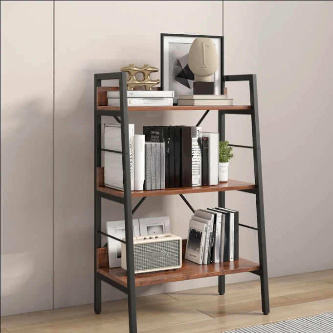 

Tri-layer metal frame bookshelf ladder shelf - Tigger design.
