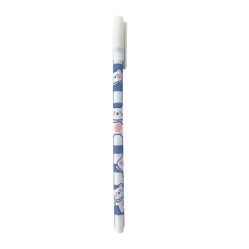 Stylos gel effaçables Kawaii pour filles, pointe de recharge bleue colorée, stylos à bille pour l'écriture, fournitures scolaires, papeterie, 0.5mm, ensemble de 6 pièces