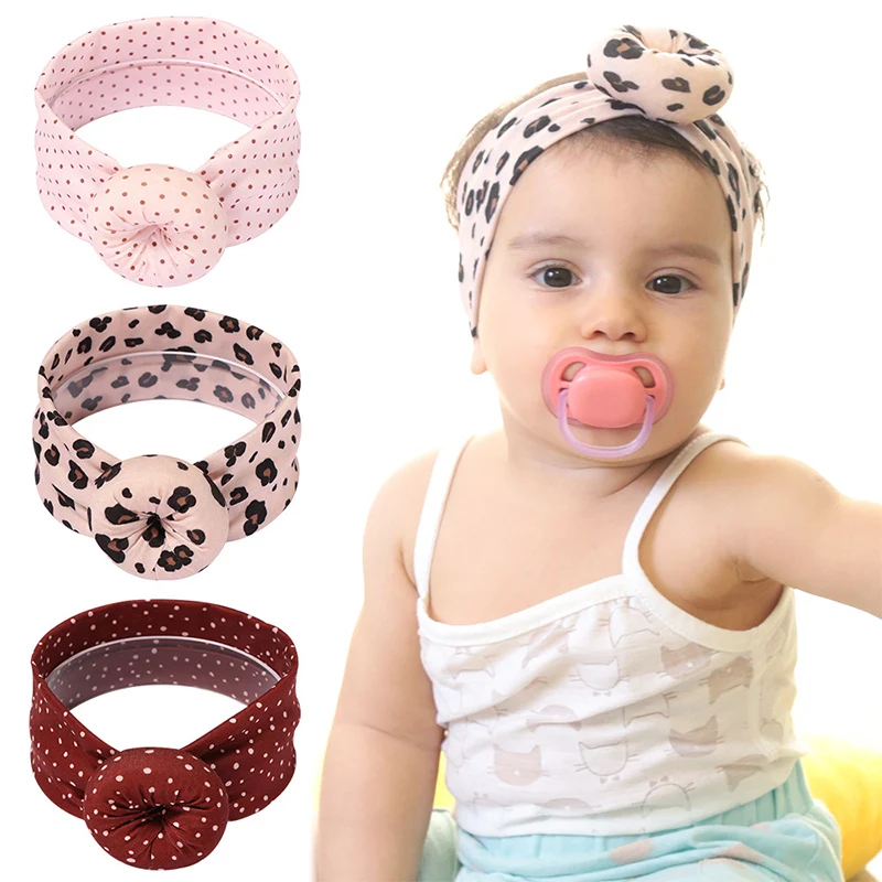 Leopard Polka Dot Baby Hair Hoop Wide-Brimmed Donut Headband Seamless Elastic Children's Hair Ornament Cute Baby Hair Accessory