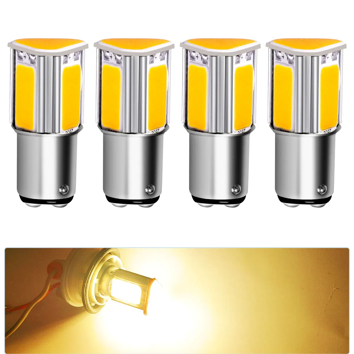 4 pçs ba15s bay15d led lâmpadas de freio reverso do carro 1156 p21w s25 g18 1157 p21/7w 12v para luzes de sinalização de parada automotiva