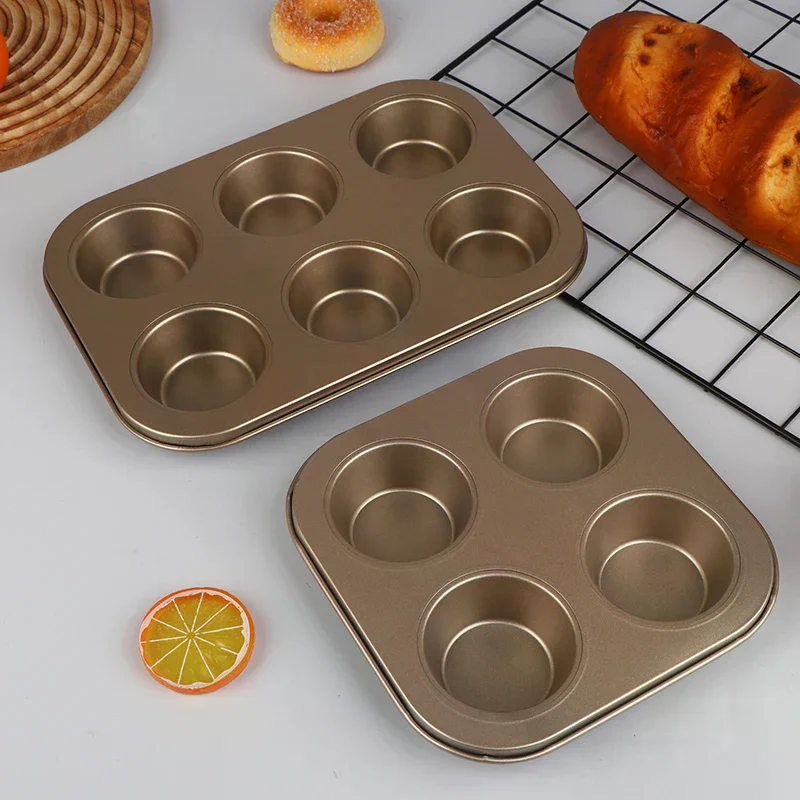 4/6/12 Cups Cupcake Pan Muffin Tray Cupcake Mold Muffin Pan Carbon Steel Baking Pan Non Stick Bakeware Microwave Cake Mould
