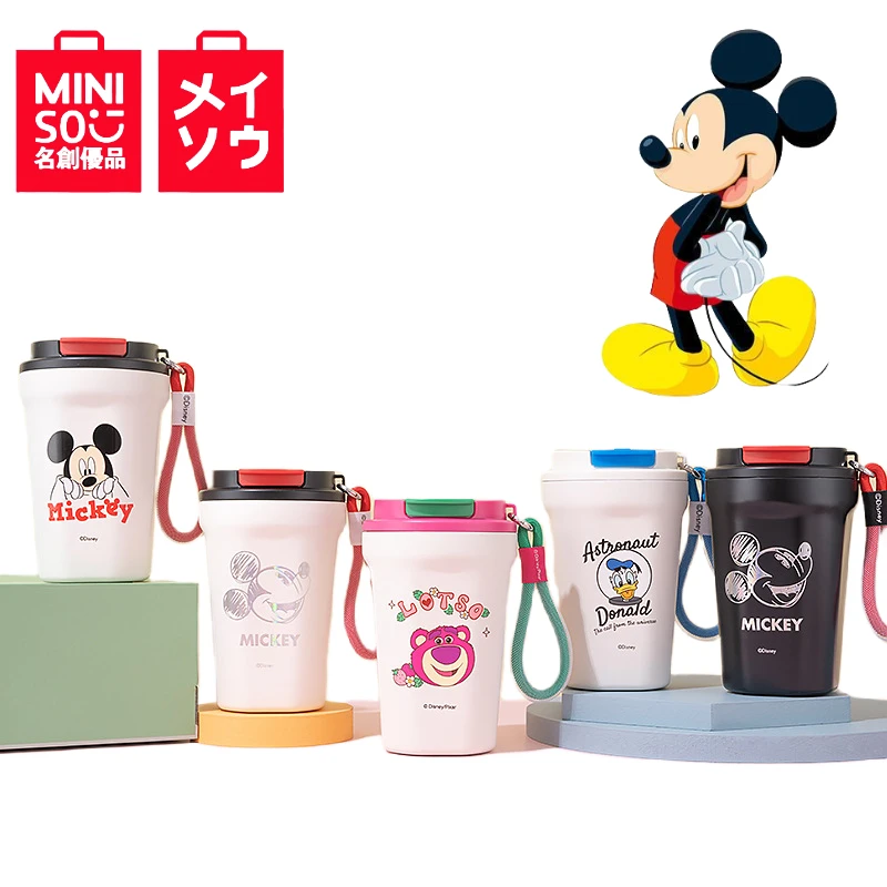 380ML MINISO Disney Mickey Minnie Insulated Coffee Mug 316 Food Grade Stainless Steel Stylish and Simple Cold Drink Coffee Cup