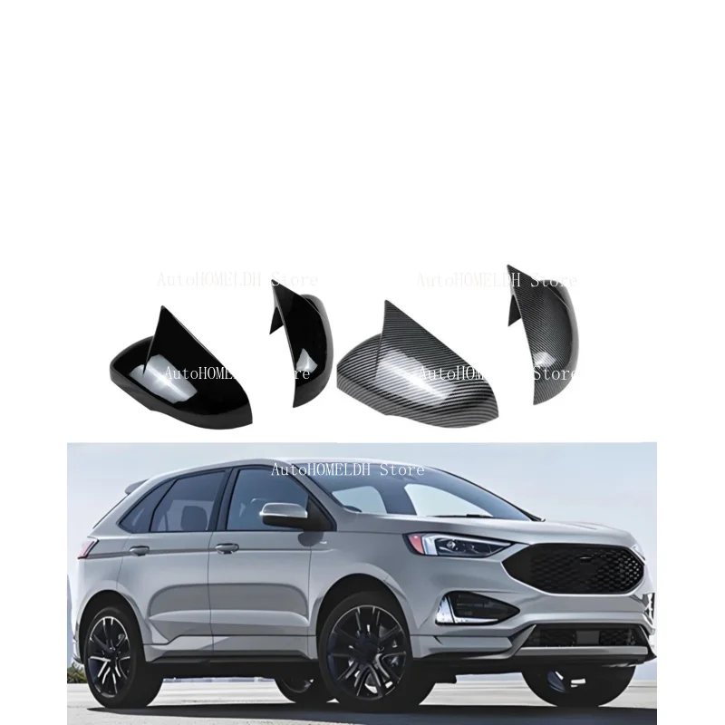 Rearview Side Mirror Cover Wing Cap Sticker  For Ford Edge 2015 2016 2017 2018 2019 2020 2021 Rear View Case Trim