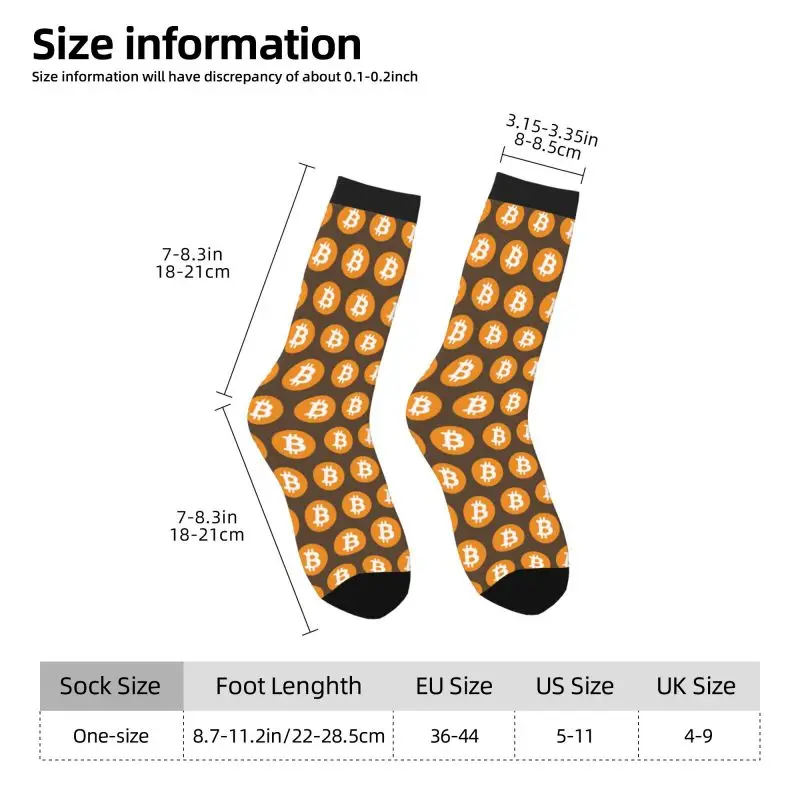 Bitcoin logos Cryptocurrency mens winter Socks for bitcoin lover Polyester blockchain Men's socks crypto currency Gift for Men