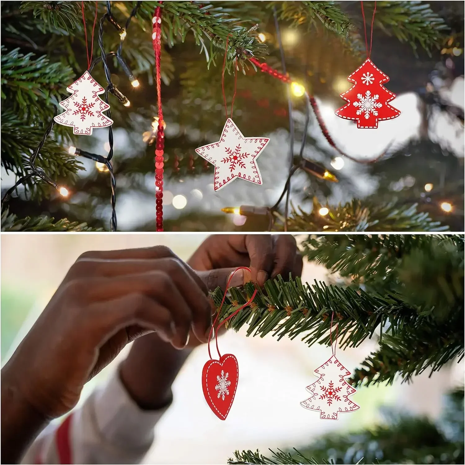 10 قطعة زينة شجرة عيد الميلاد الخشبية الصغيرة DIY الحرف الإبداعية خشبية هدية الكريسماس الداخلية زينة معلقة الملحقات #5