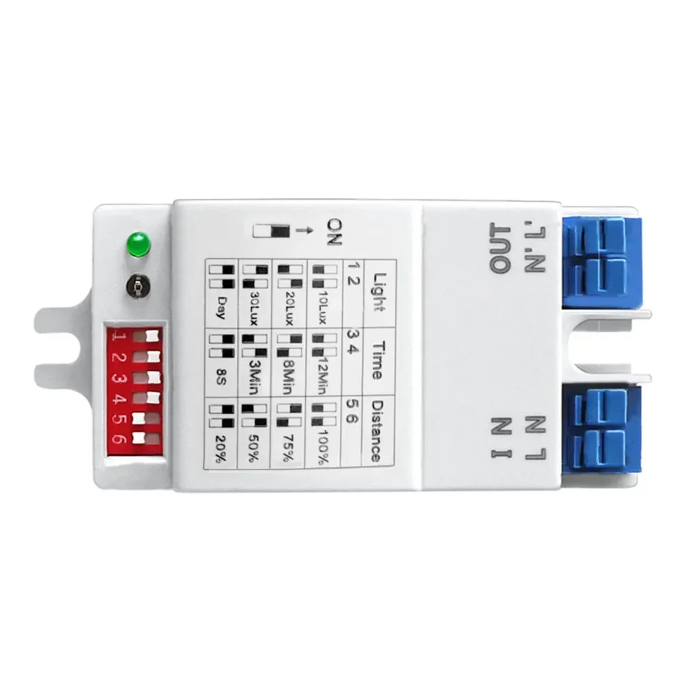 AC220-240V 5.8GHz Microwave R-adar Sensor Switch Multi-Adjustment Body Motion Detector High Sensitivity LED Light Sensor Switch