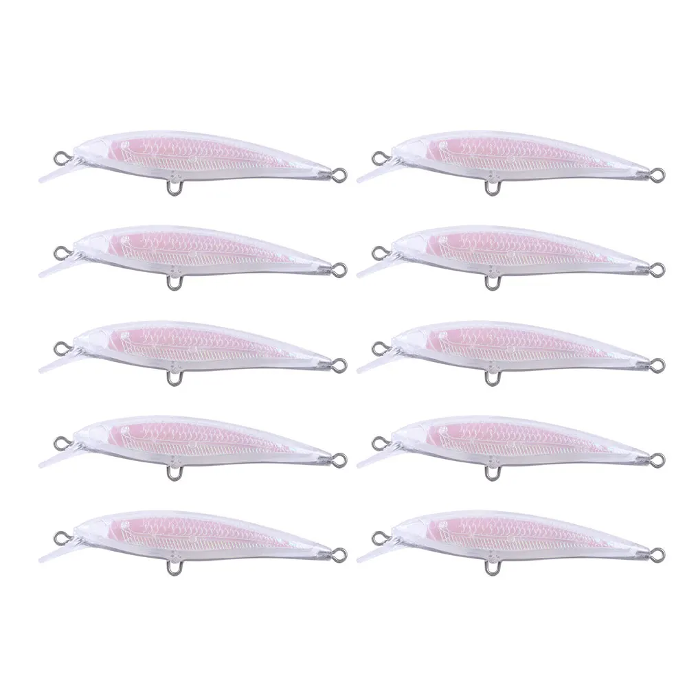 10pcs 9cm 5.8g Unpainted Minnow Fishing Lure Blanks - Clear DIY Hard Bait Body - Jerkbait Wobbler for Custom Painting/Airbrush