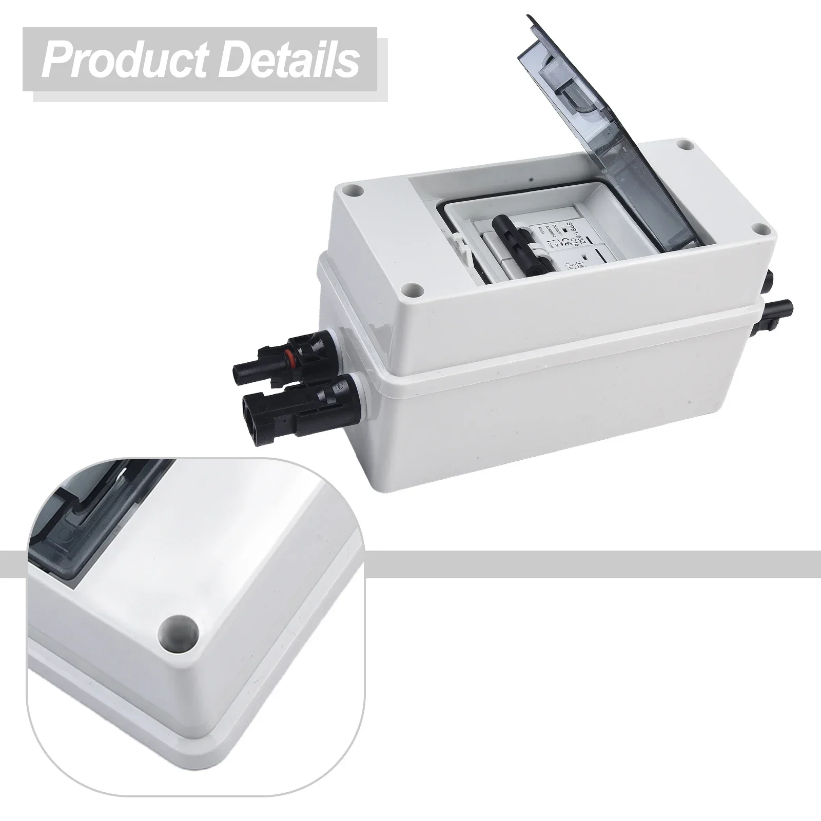 16A DC Isolator Switch PV System Circuit Breaker 2P 16A Combiner Box With Cable Plug 165*80*93mm Solar Connectors