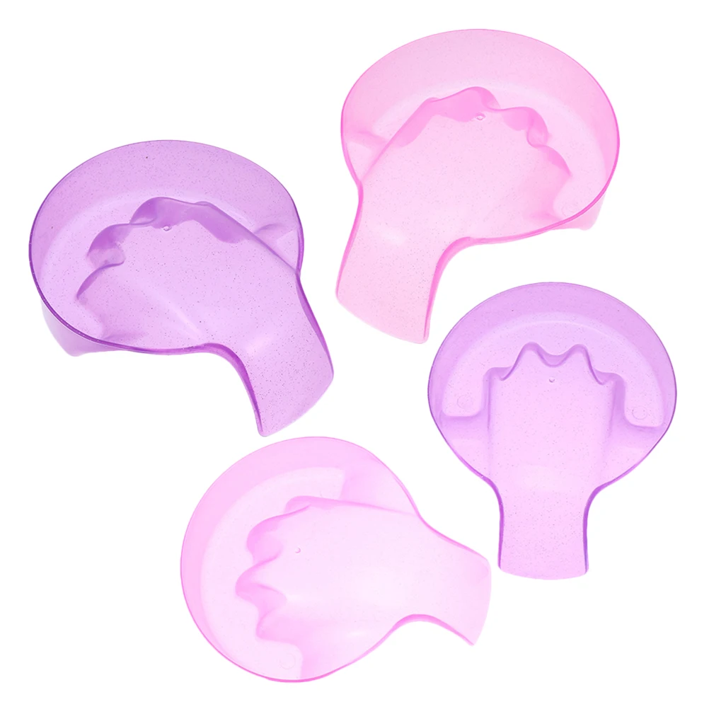 4 قطعة مجموعة صحون نقع الأظافر للتقليم والباديكير جل مزيل طلاء الأظافر أدوات سبا اليد تو إزالة الأظافر السلطانيات طبق