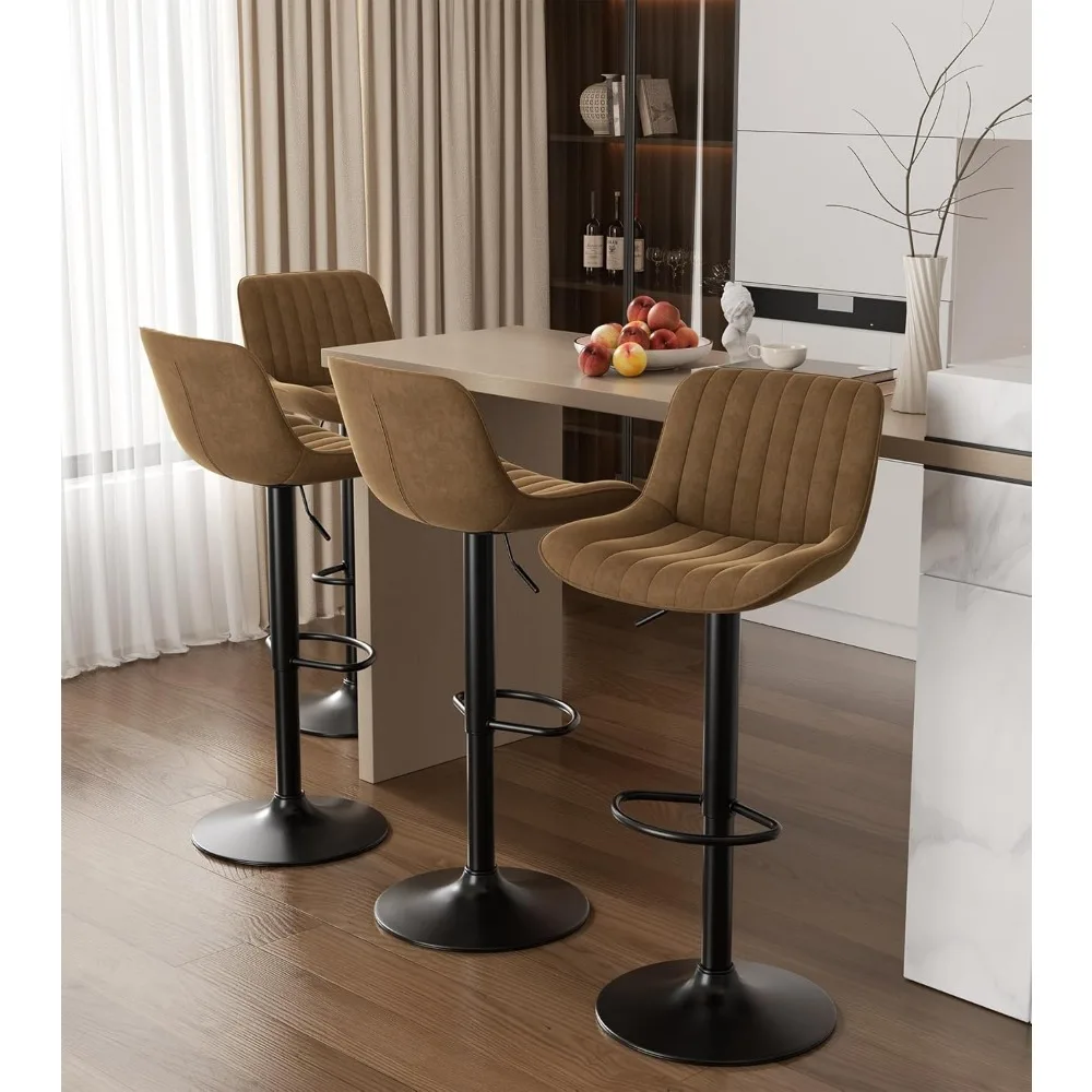 Conjunto de 2 bancos de bar, barras de ilha ajustáveis giratórias de cozinha de 30 polegadas