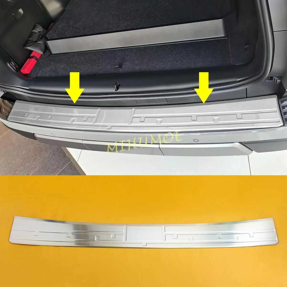 

Stainless Steel Car Rear Trunk Bumper Protective Pad Anti-Scratch Cover Strip For 2024-2025 Land Cruiser LC250 Prado J250