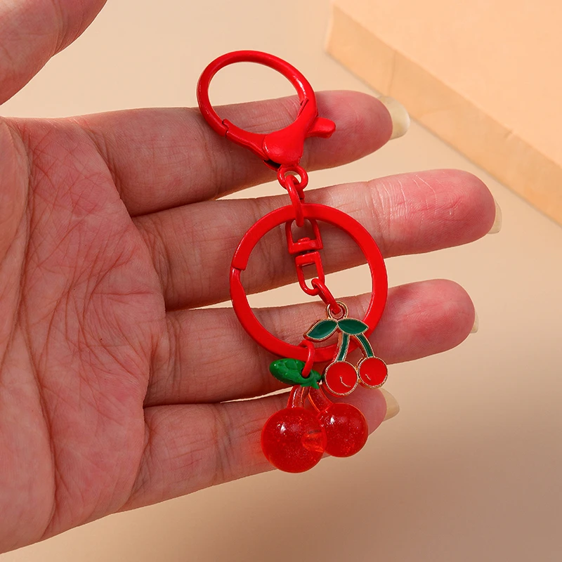 Modische Frucht-Kirsch-Schlüsselanhänger, Emaille-Herzanhänger, Schlüsselringe für Damen und Herren, Autoschlüssel, Handtaschen-Schlüsselanhänger, Accessoires, DIY-Geschenke – Detail 15